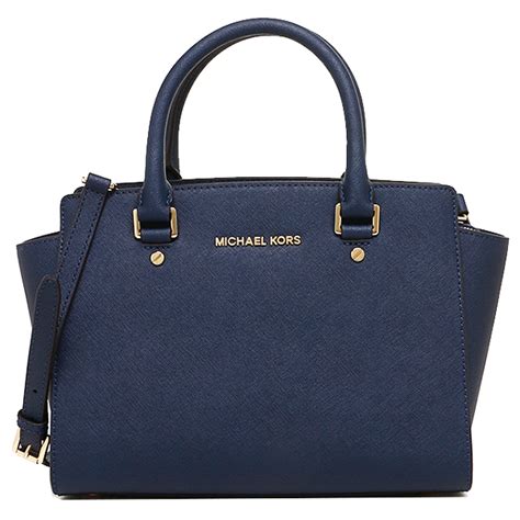 michael kors selma navy blue|michael kors saffiano satchel.